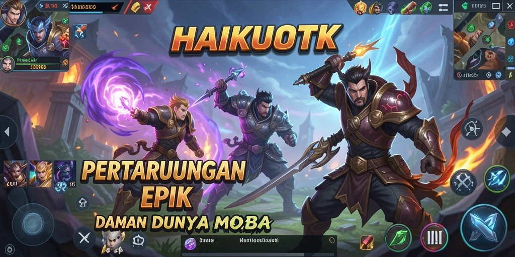 Gameplay seru di arena <strong>HAIKUOTK</strong> dengan karakter ikonik dan strategi mendalam.