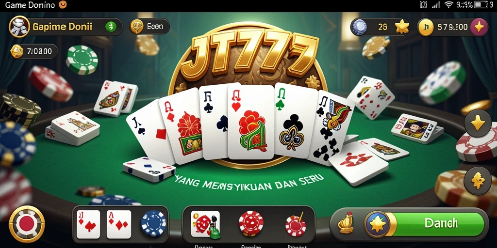Screenshot gameplay JT777 yang menampilkan keseruan bermain Domino.