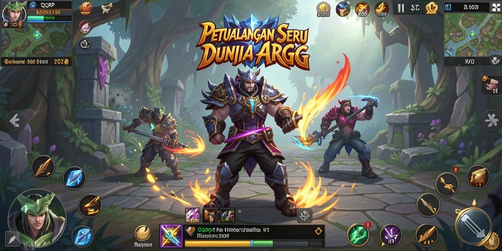 Screenshot utama QQRP menampilkan aksi pertempuran epik ARPG.