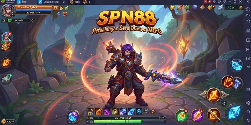 Screenshot gameplay SPN88 menampilkan aksi pertempuran epik di dunia ARPG.