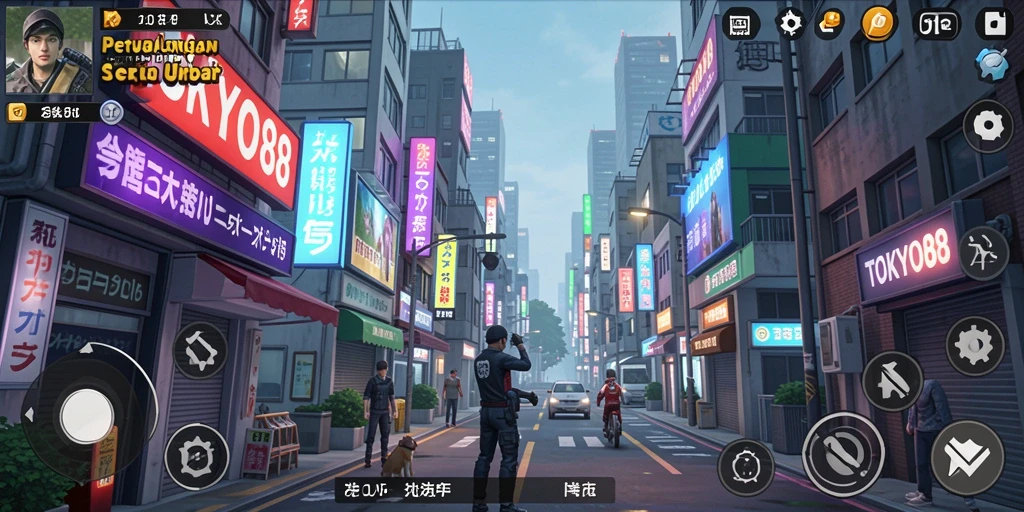 Tangkapan layar menampilkan aksion seru dalam permainan petualangan TOKYO88.